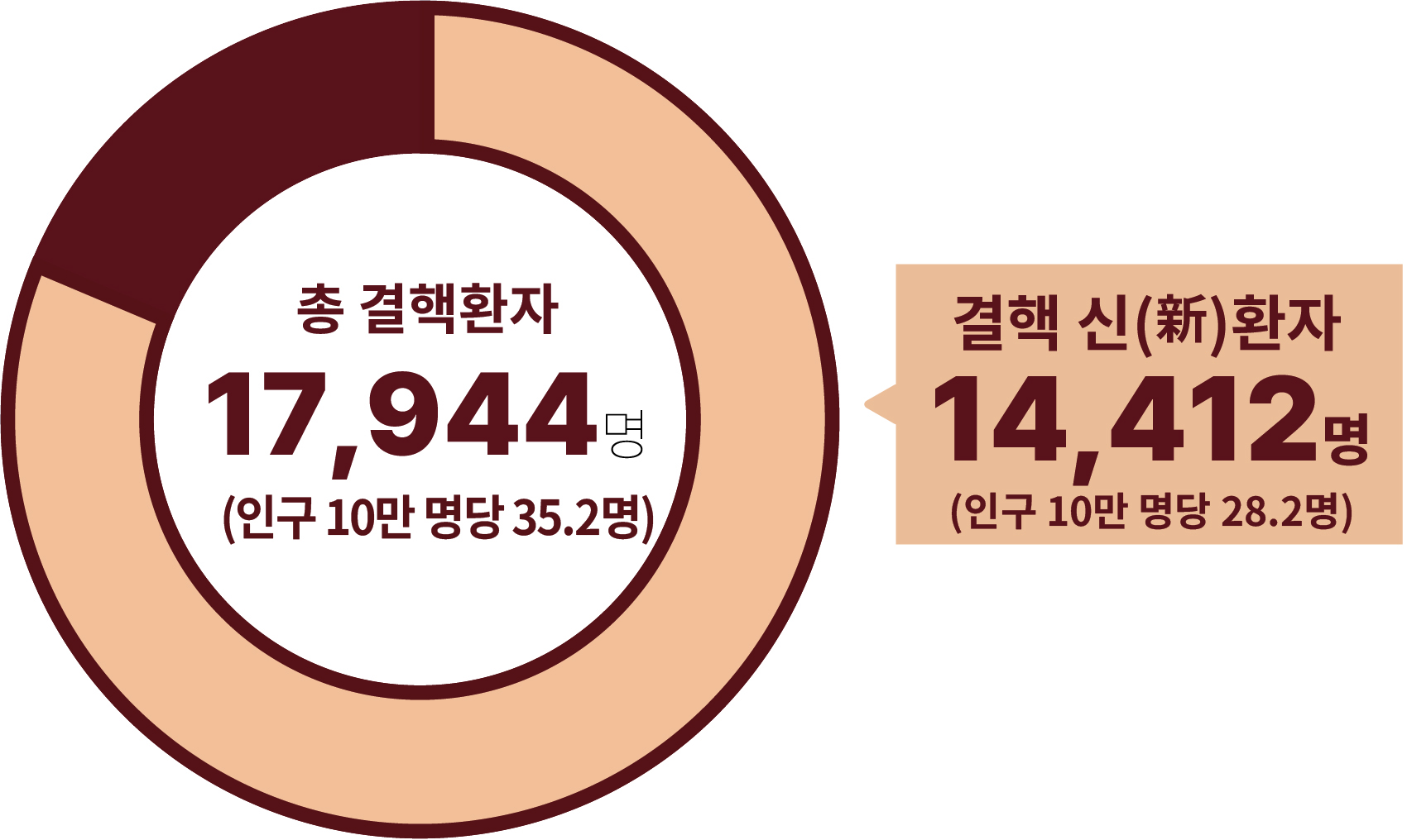 2024년 기준 총 결핵환자 17,944명